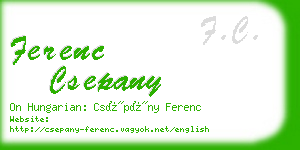 ferenc csepany business card